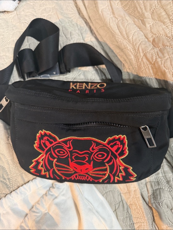 Kenzo Other - Kenzo Black Belt Bag with Red and Orange Tiger Embroidery